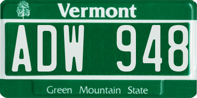 VT license plate ADW948