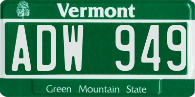 VT license plate ADW949