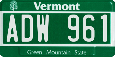 VT license plate ADW961