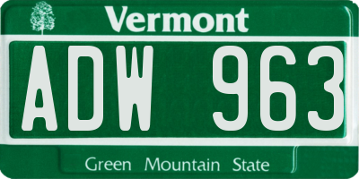 VT license plate ADW963