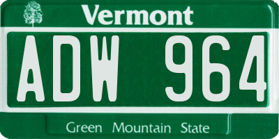 VT license plate ADW964