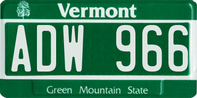 VT license plate ADW966