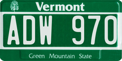 VT license plate ADW970