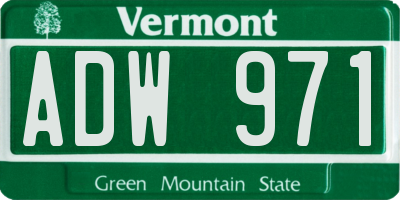 VT license plate ADW971