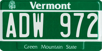 VT license plate ADW972