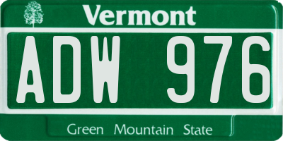 VT license plate ADW976