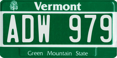 VT license plate ADW979