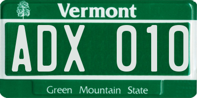 VT license plate ADX010