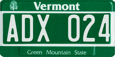 VT license plate ADX024