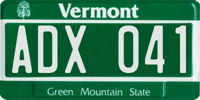 VT license plate ADX041