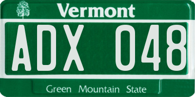 VT license plate ADX048