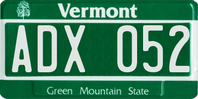 VT license plate ADX052