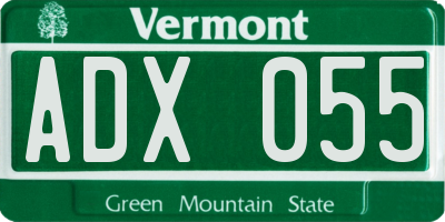 VT license plate ADX055