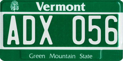 VT license plate ADX056