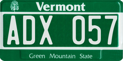 VT license plate ADX057