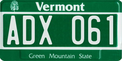 VT license plate ADX061