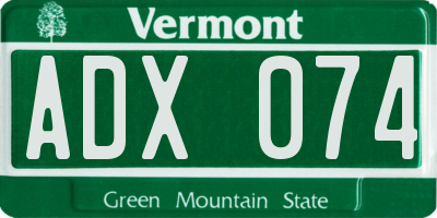 VT license plate ADX074