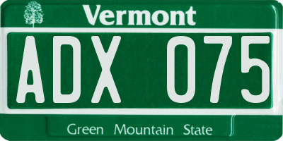 VT license plate ADX075
