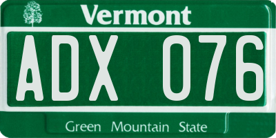 VT license plate ADX076