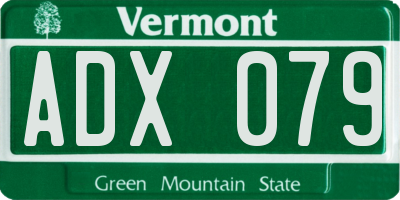 VT license plate ADX079