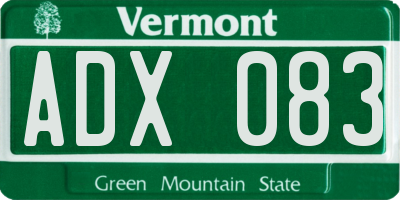 VT license plate ADX083