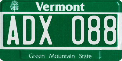 VT license plate ADX088