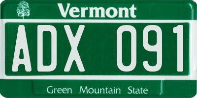 VT license plate ADX091