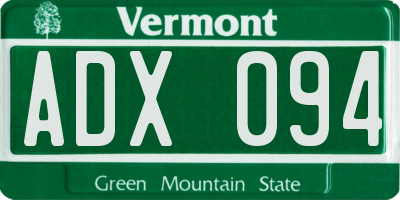 VT license plate ADX094