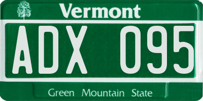 VT license plate ADX095