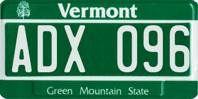 VT license plate ADX096