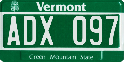 VT license plate ADX097