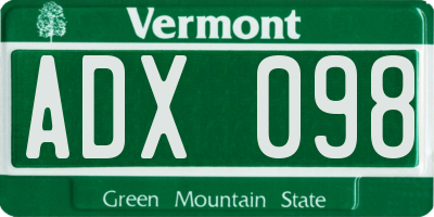 VT license plate ADX098