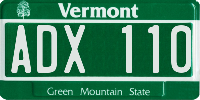 VT license plate ADX110