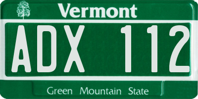 VT license plate ADX112