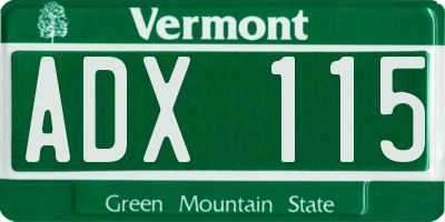 VT license plate ADX115