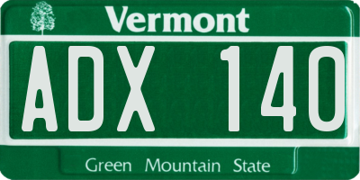 VT license plate ADX140