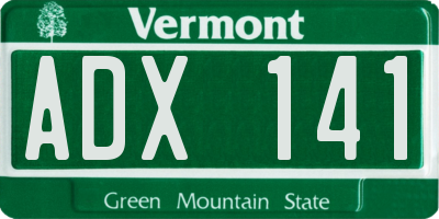 VT license plate ADX141