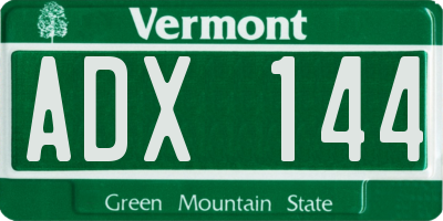 VT license plate ADX144