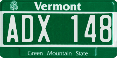 VT license plate ADX148