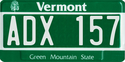 VT license plate ADX157