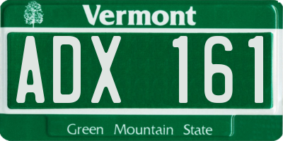 VT license plate ADX161
