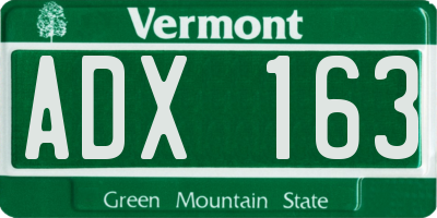 VT license plate ADX163