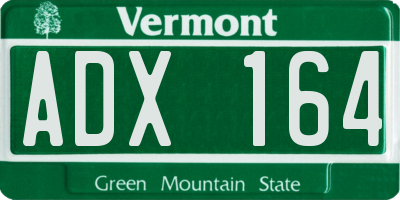 VT license plate ADX164