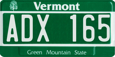 VT license plate ADX165