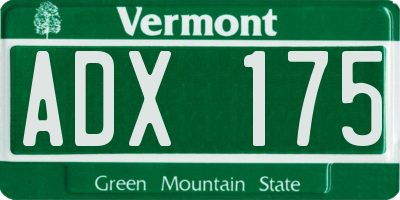 VT license plate ADX175