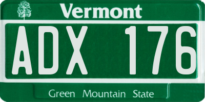 VT license plate ADX176