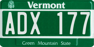 VT license plate ADX177