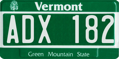VT license plate ADX182