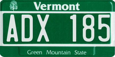 VT license plate ADX185