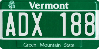 VT license plate ADX188